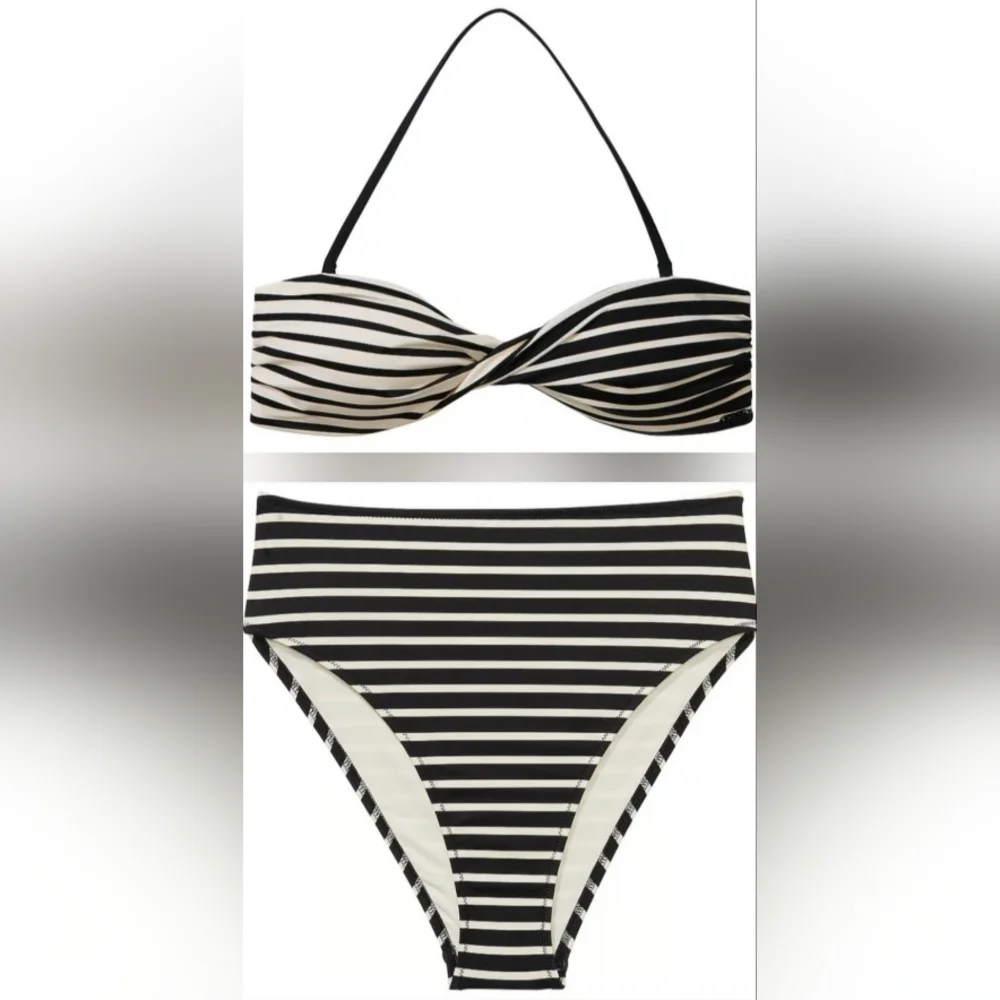 LDD/L/XL VS PINK Swim Twist Bandeau Bikini Top HighWaist Cheeky Bikini Set